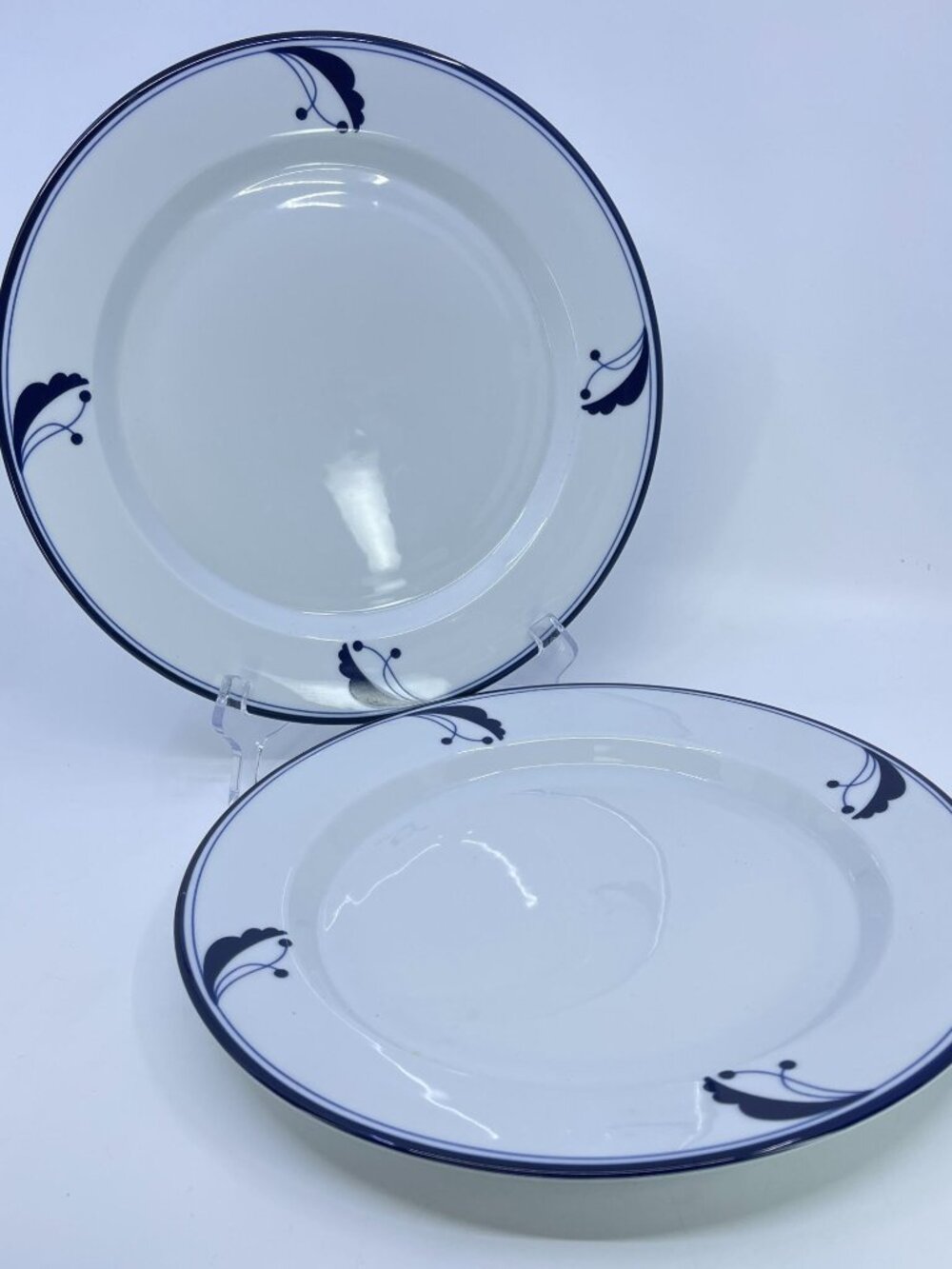 vintage dansk flora bayberry dinner plate set of 2 blue and white floral design